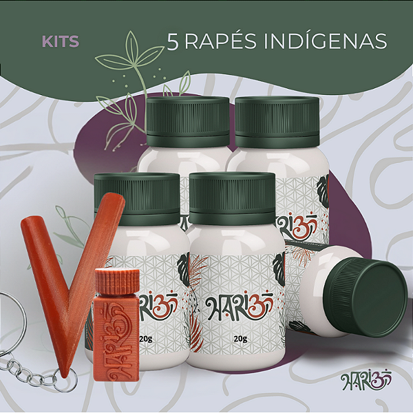 5 Rapés + 1 Kuripe 3D Liso