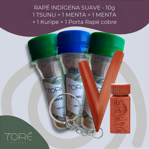 Kit 3 Rapé Suave + 1 Kuripe 3D + 1 Porta Rapé 3D
