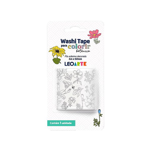 Washi Tape para Colorir Botânico Leonora