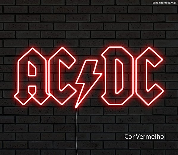 AC/DC - Luminária em Neon de LED (A=15cm x L=36cm)