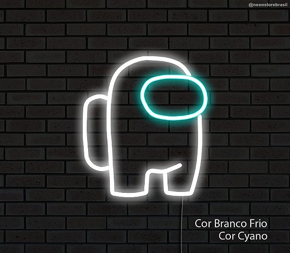 Among US - Fantasminha - Luminária em Neon de LED (A=20cm x L=17cm)