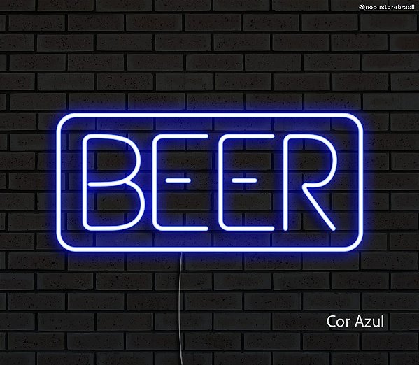 Beer - Quadrado - Luminária em Neon de LED (A=16cm x L=36cm)