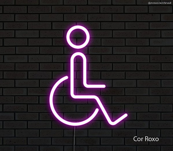 Cadeirante - Luminária em Neon de LED (A=13cm x L=10cm)