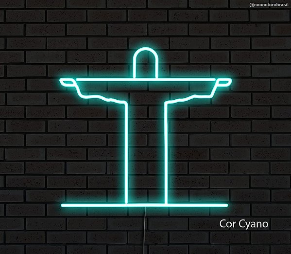 Cristo Redendor - Luminária em Neon de LED (A=27cm x L=27cm)