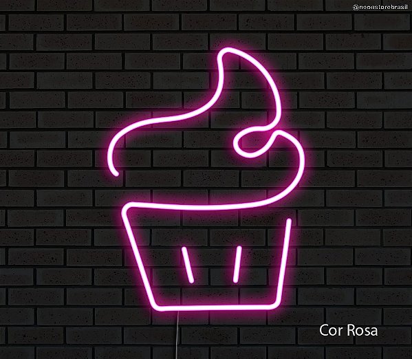 Cupcake - Luminária em Neon de LED (A=20cm x L=15cm)