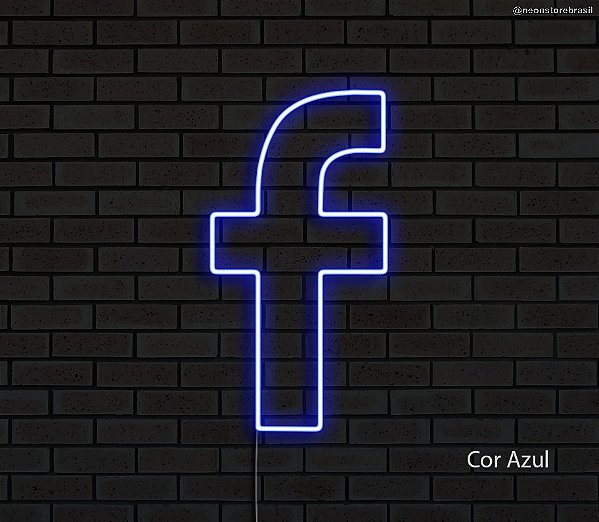 Facebook  - Luminária em Neon de LED (A=25cm x L=13cm)