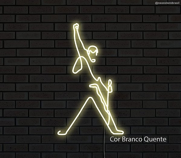 Freddie Mercury (Queen) - Luminária em Neon de LED (A=43cm x L=25cm)