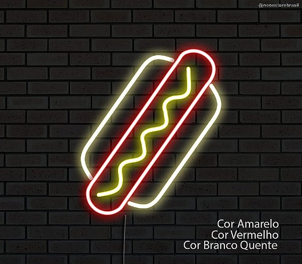 Hot-dog - Luminária em Neon de LED (A=17cm x L=15cm)
