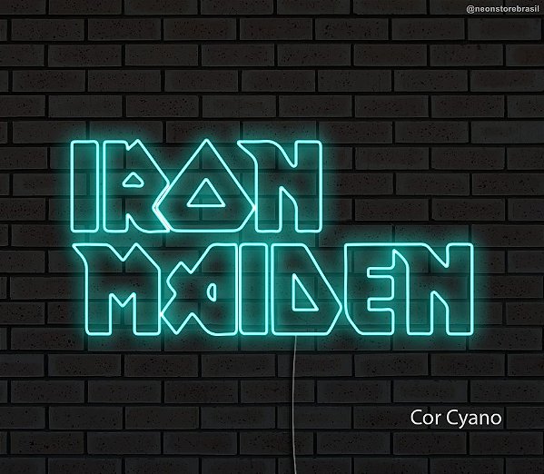 Iron Maiden - Luminária em Neon de LED (A=20cm x L=43cm)