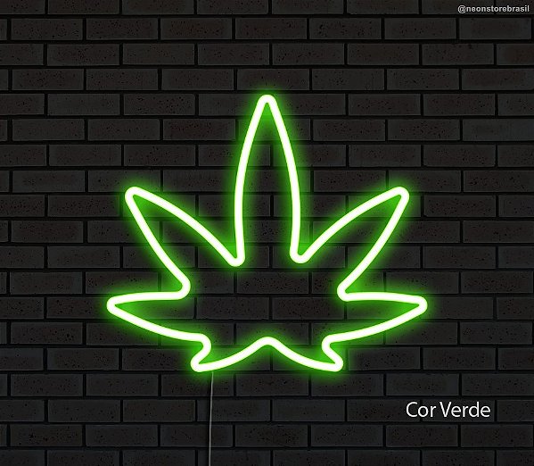 Maconha - Luminária em Neon de LED (A=20cm x L=23cm)