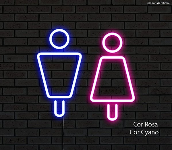 Masculino / Feminino - Luminária em Neon de LED (A=14cm x L=13cm)