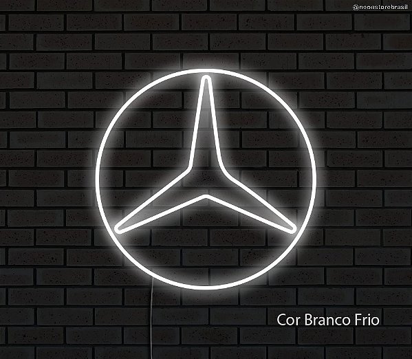 Mercedes Bens - Luminária em Neon de LED (A=25cm x L=25cm)