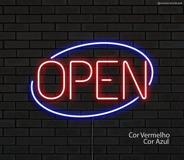 Open / Redondo  - Luminária em Neon de LED (A=21cm x L=35cm)