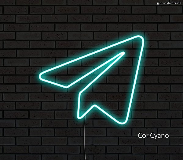 Telegram - Luminária em Neon de LED (A=21cm x L=25cm)