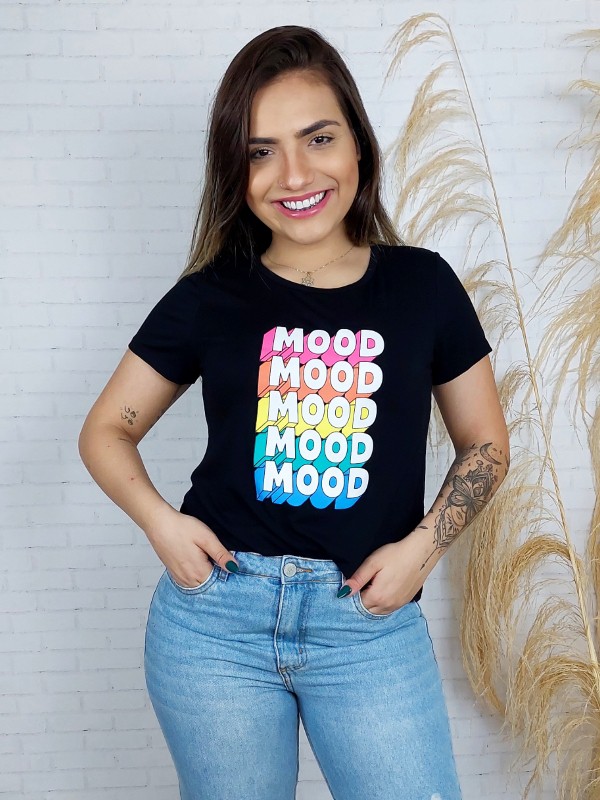 T-shirt Mood Preta