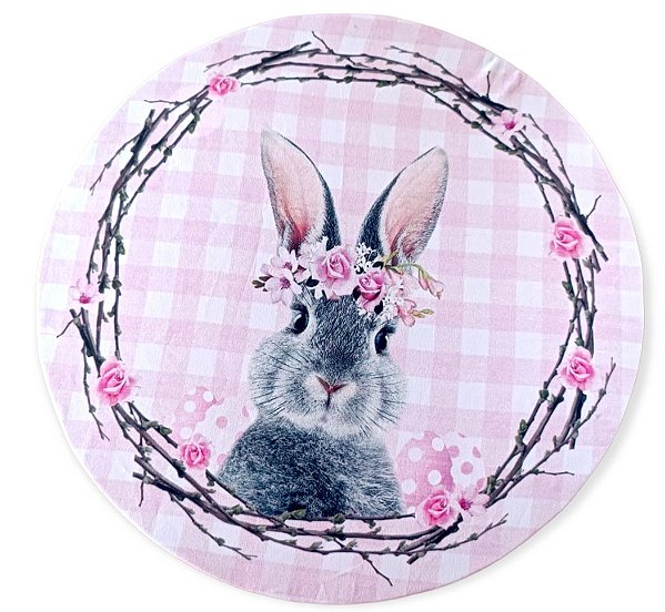 Capinha de sousplat coelhinho rosa
