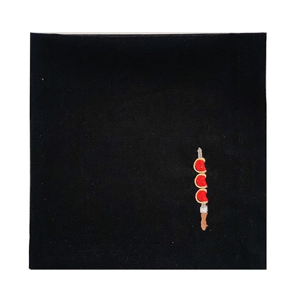 Guardanapo Linho preto espeto do gaúcho – 40×40 cm