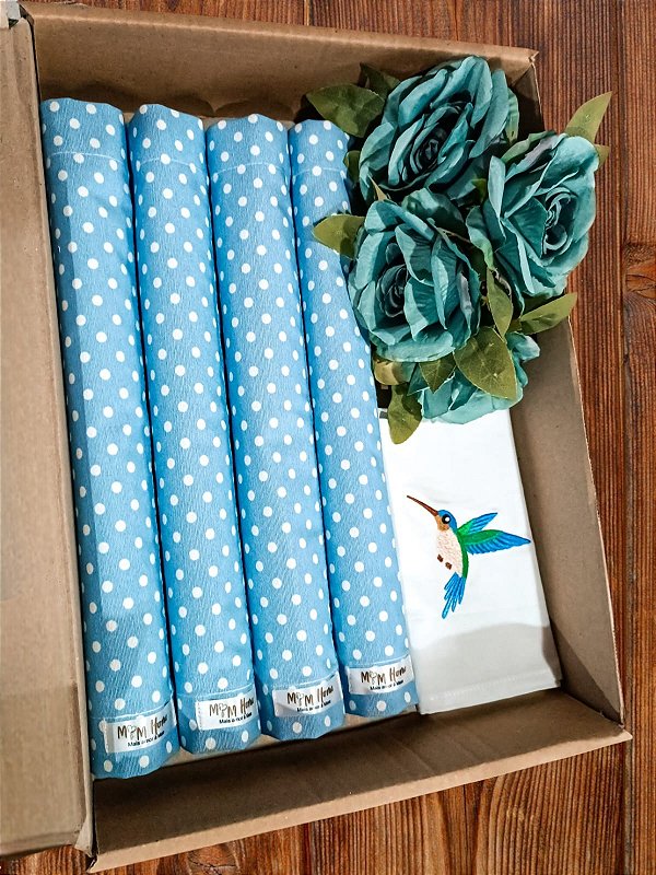 Kit Azul poá Beija Flor