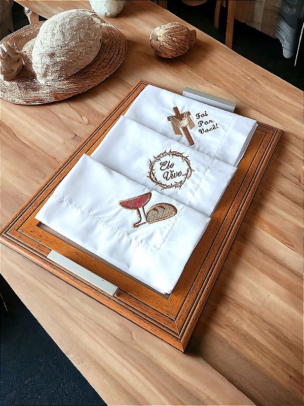 Kit 03 Pçs Guardanapos - Tema cristão 40 x 40 cm