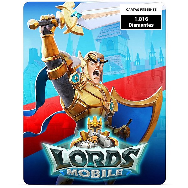 Lords Mobile 1.816 Diamantes Gift Card - Cartão Presente Digital