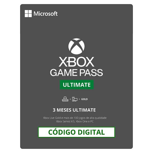 Xbox Game Pass Ultimate Brasil 3 Meses - Cartão Presente Digital