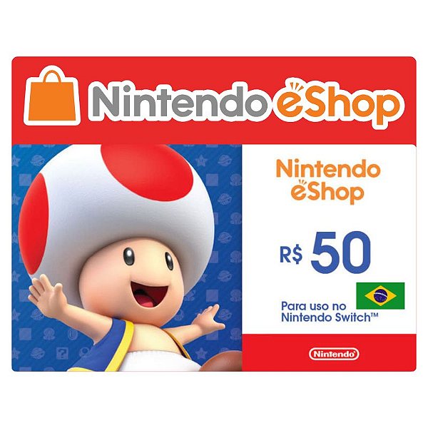 Nintendo E-Shop R$50 Reais Gift Card Brasil - Código Digital