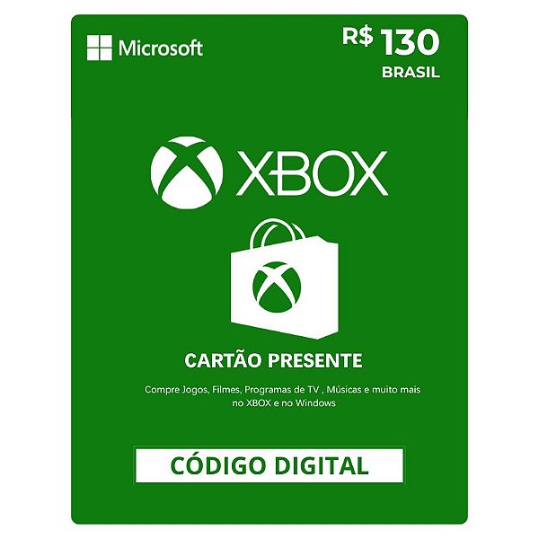 Xbox R$130 Reais Gift Card Brasil  - Cartão Presente Digital