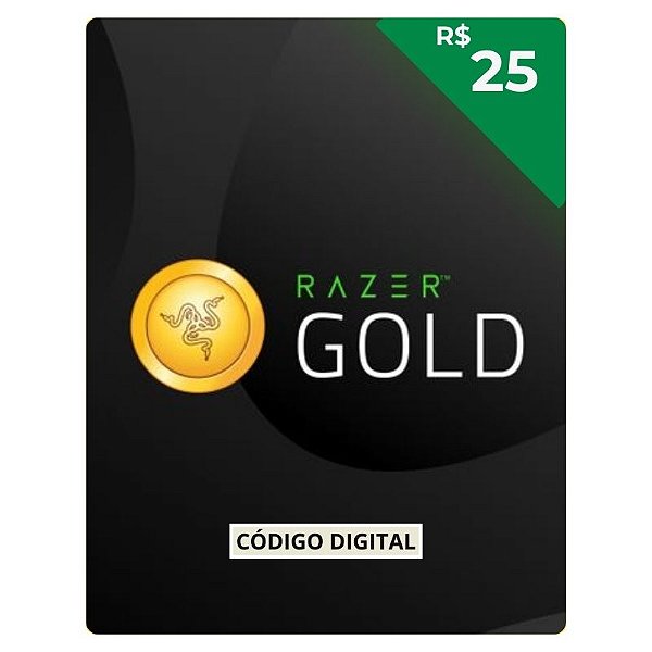 Cartão Razer Gold R$25 Brasil – Código Digital