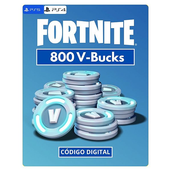 Fortnite 800 V-Bucks PS4 e PS5 - Código Digital