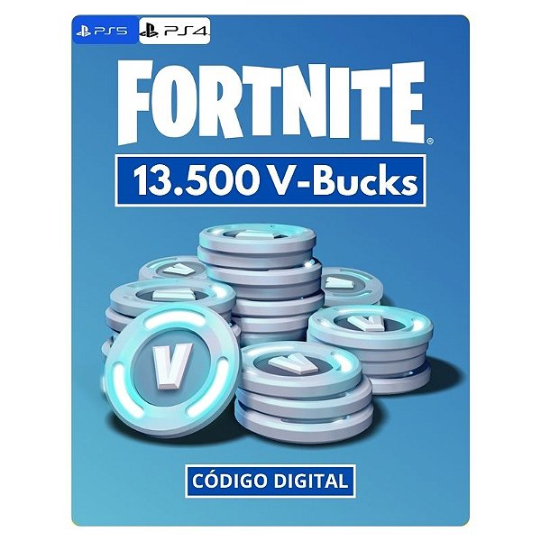 Fortnite 13.500 V-Bucks PS4 e PS5 - Código Digital