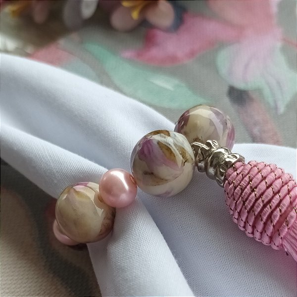 kit 6 Porta-guardanapos de Resina com Tassel