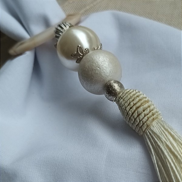Kit 6 Porta-guardanapos Argola de Resina com Tassel