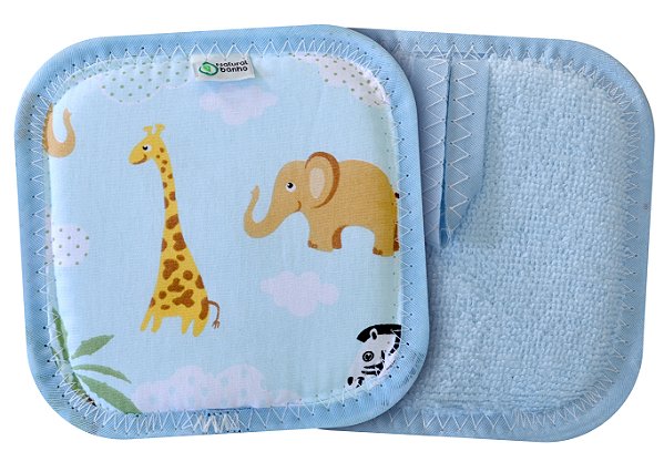 Esponja De Banho Infantil Microfibra Atoalhada - Azul Zoo