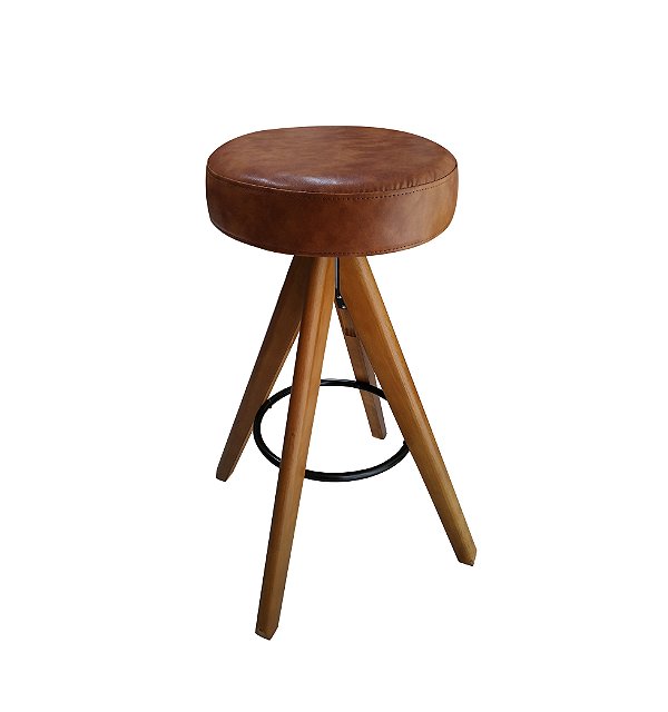 Banqueta Alta Laura Pés Em Eucalipto