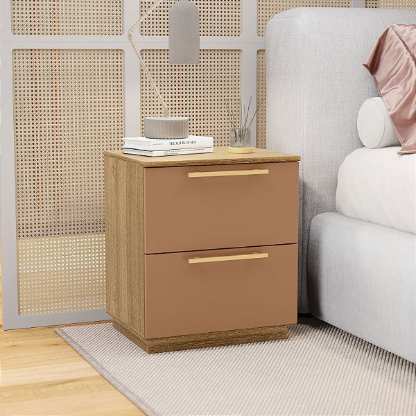 Mesa De Cabeceira Compacta Lateral Dubai Mdp 58x50x40 Cm