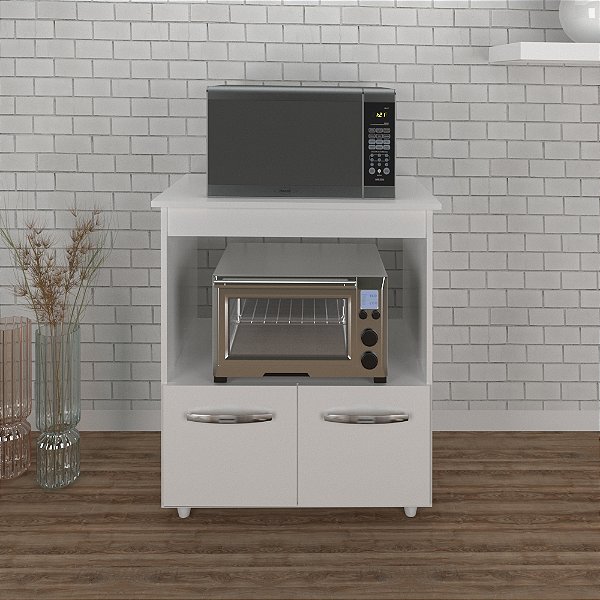 Balcão Angela Multiuso P/ Forno E Microondas Compacto Branco