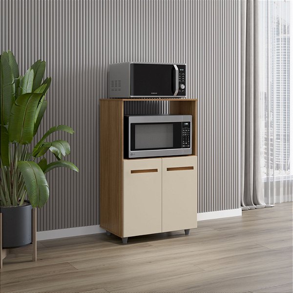 Balcão Multifuncional Tais Forno E Microondas Savana/Off White