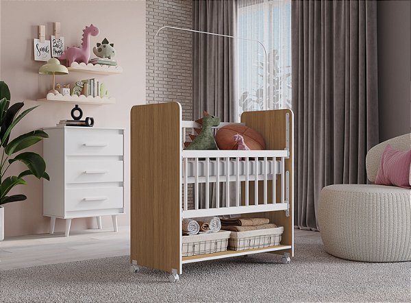 Mini Berço Nature Grade Móvel Colchão Incluso Bebê Moisés FloFlo