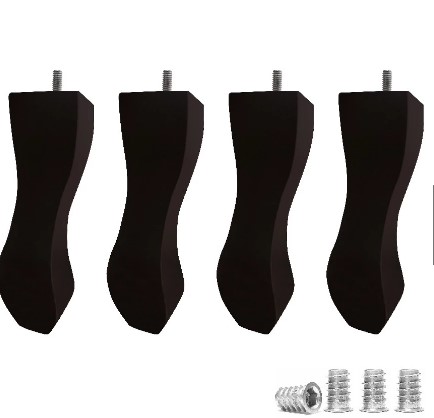 Kit Com 4 Pés Retrô Tabaco Em Madeira Pinos + Bucha americana