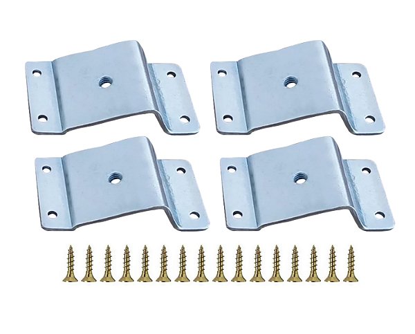 KIT COM 4 CHAPINHAS DE AÇO + 16 PARAFUSOS PARA FIXAÇÃO