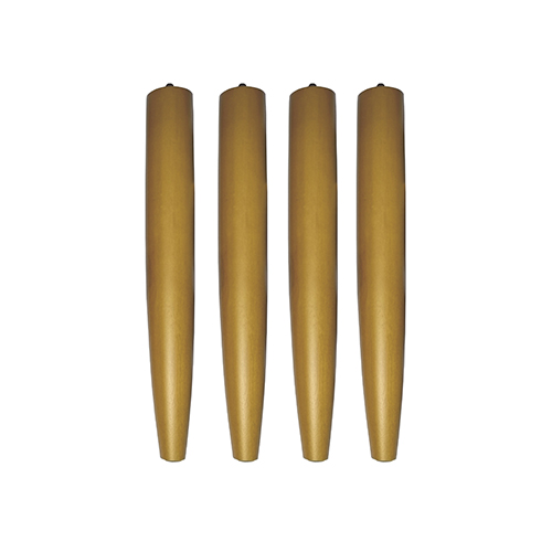 Kit Com 4 Pés Palito Castanhos + Chapinhas De Fixação