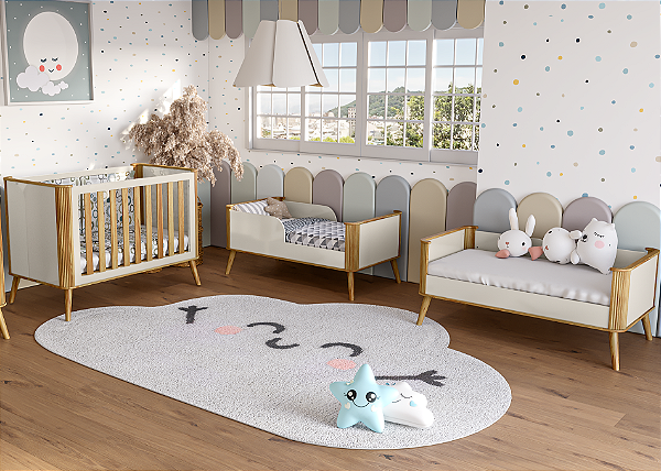 Berço Multifuncional Théo 3 Em 1 Amêndoa/off White