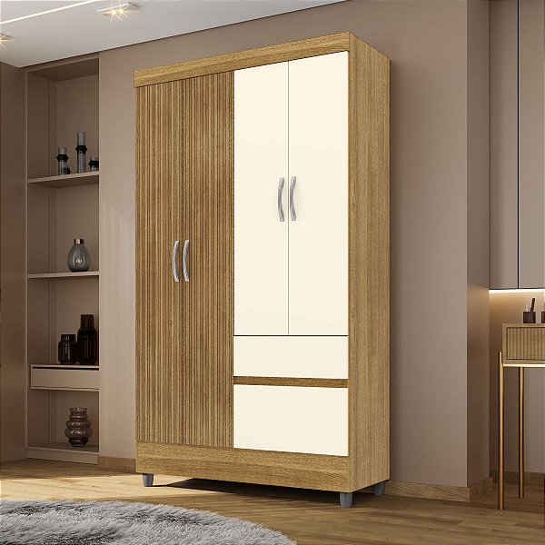 Guarda Roupa Ideal Plus 4 Portas COR:NAT/BRISA/CHAMP
