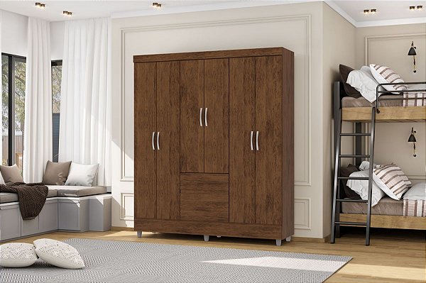 Guarda Roupa Ideal Plus 6 Portas COR:IMBUIA