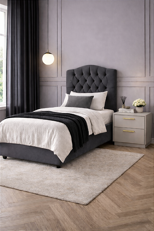 Cabeceira Para Cama De Solteiro  90cm COR:CINZA ESCURO