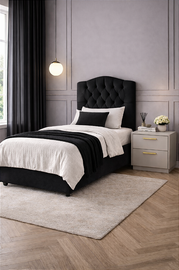 Cabeceira Para Cama De Solteiro 90cm COR: PRETO