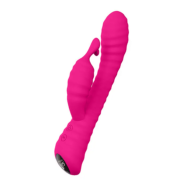 (S027) Vibrador Moonlight com Display e Estimulador Clítoris - Pink