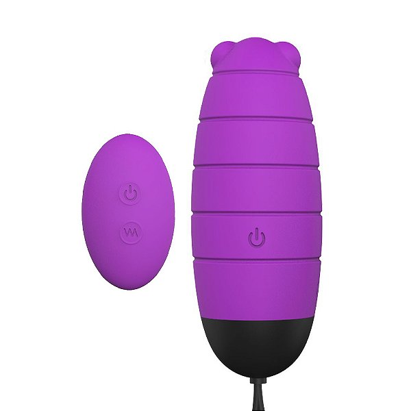 (S069) Vibrador Baby Bee com Controle Remoto - Roxo