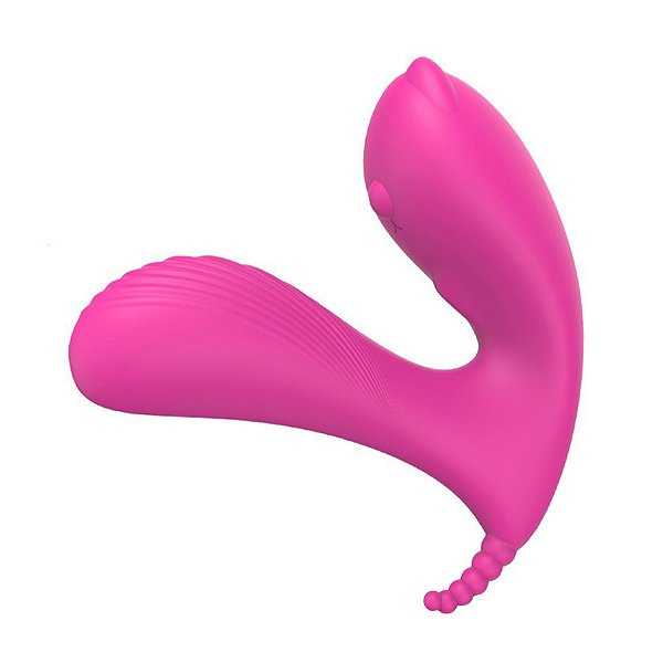 (S083) Estimulador Vibratório Cara com Controle Remoto - Pink