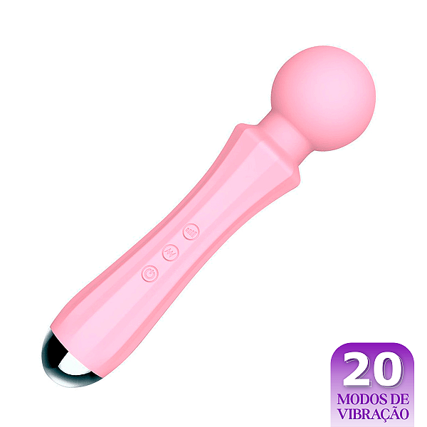 (AV014A) Vibrador Varinha Mágica Massageadora - Rosa